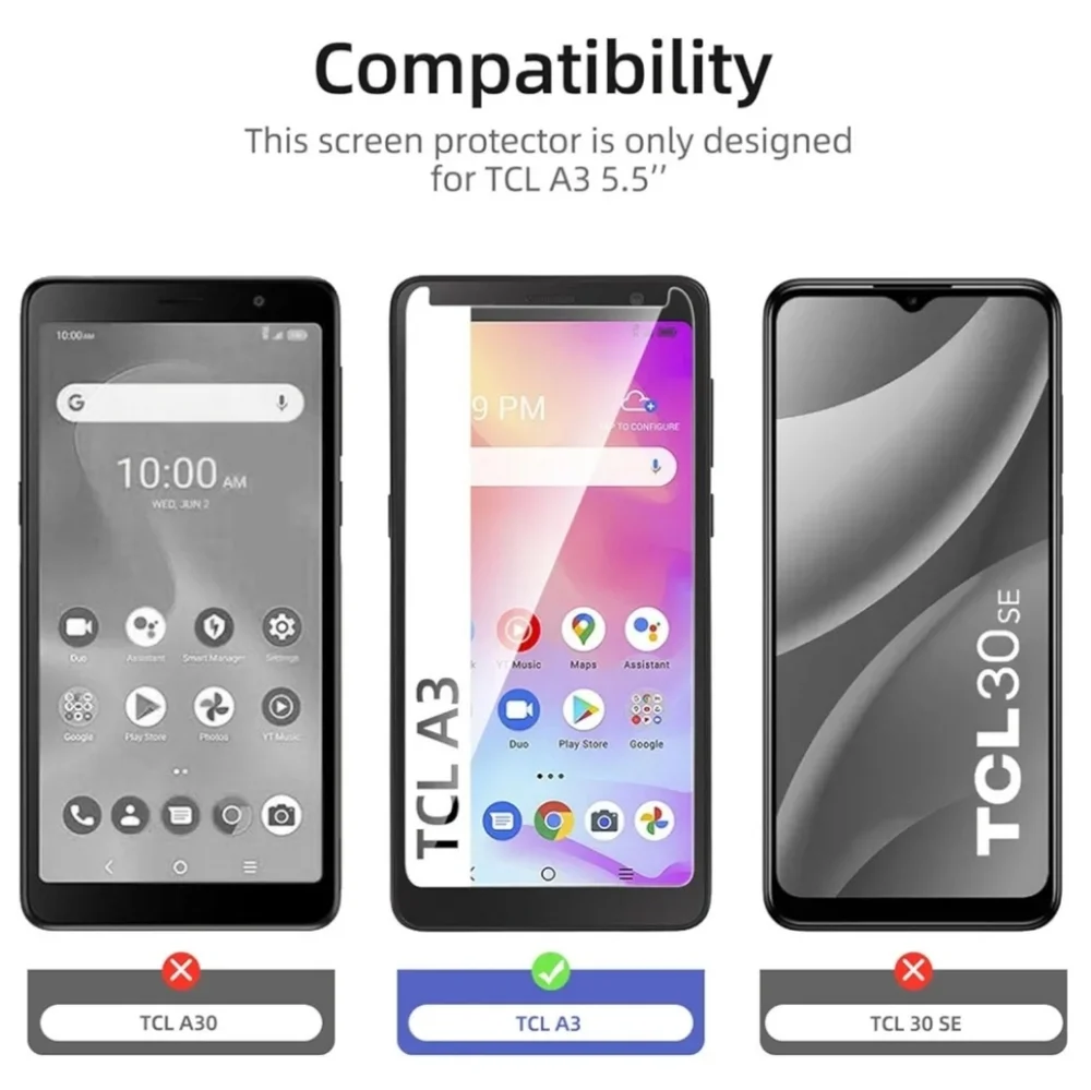 (4PK) TCL A3 Screen Protector Tempered Glass